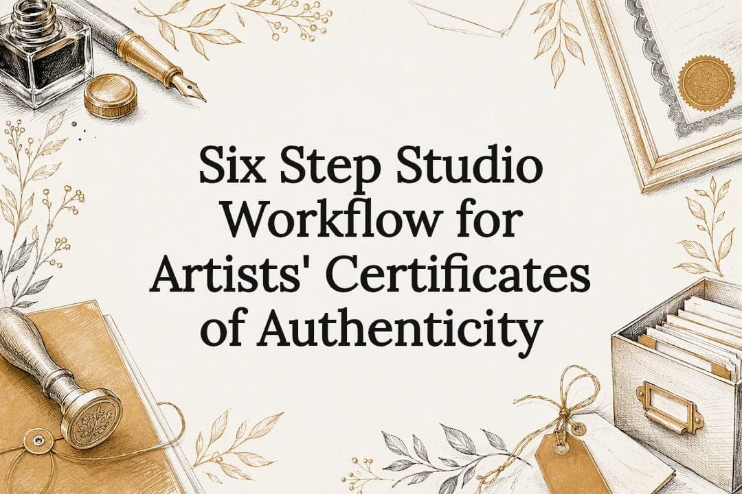 Six Step Studio Workflow for Artists' Certificates of Authenticity